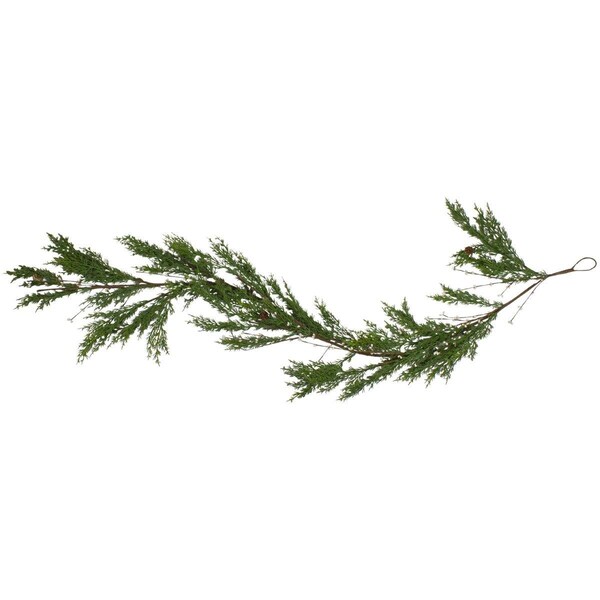 Go-Go 72 in. Green Cypress with Black Grape Berries Artificial Christmas Garland - Unlit - GO1800339