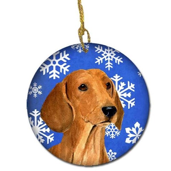 Carolines Treasures Carolines Treasures SS4625-CO1 Dachshund Winter Snowflakes Holiday Christmas Ceramic Ornament - SS4625-CO1