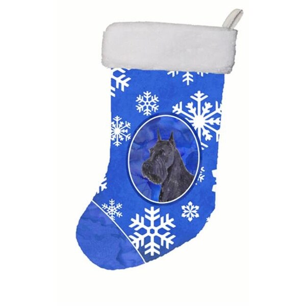 Carolines Treasures Carolines Treasures SS4661-CS 11 W x 8 H in. Schnauzer Winter Snowflakes Christmas Stocking - SS4661-CS