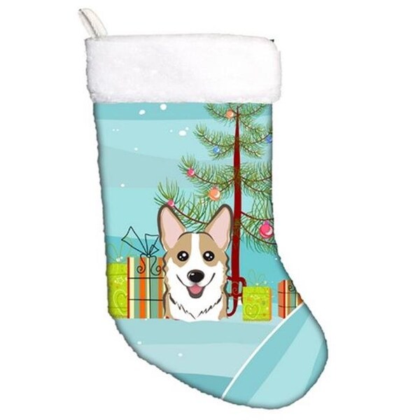 Carolines Treasures Carolines Treasures BB1625CS Christmas Tree & Sable Corgi Christmas Stocking - BB1625CS