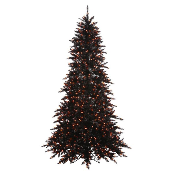 Vickerman Black Fir Dura-Lit Christmas Tree with Orange LED Lights, 3 ft. x 25 in. - K162031LED