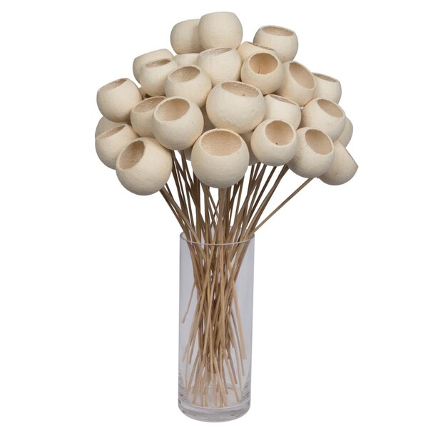 Vickerman 20 in. Bell Cup Bleached Stem, Natural, 40PK - H7BEL999