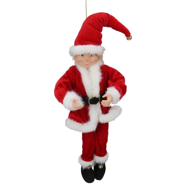 Go-Go 15 in. Bendable Elf in a Santa Suit, Red - GO1769176