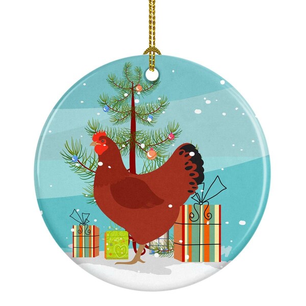 Carolines Treasures Carolines Treasures BB9210CO1 New Hampshire Red Chicken Christmas Ceramic Ornament - BB9210CO1