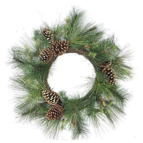 Northlight Seasonal Northlight Seasonal 31736419 Artificial Mixed Pine with Pine Cones and Gold Glitter Christmas Wreath - 31736419