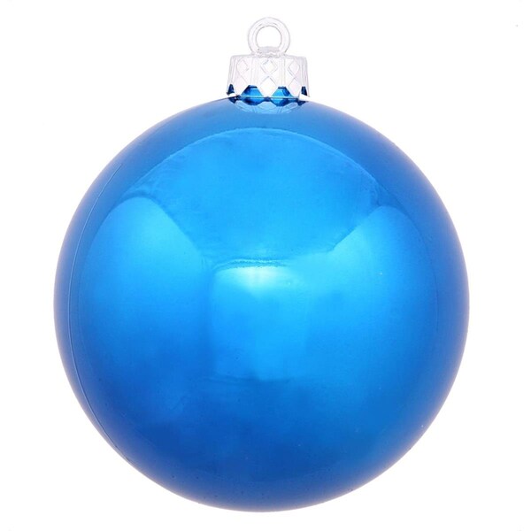 Vickerman Vickerman 31749088 Shiny Blue UV Resistant Commercial Drilled Shatterproof Christmas Ball Ornament - 2.75 in. - 31749088