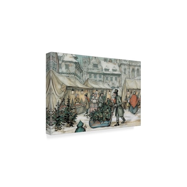 Trademark Fine Art Anton Pieck 'A Christmas Sled' Canvas Art, 22x32 - ALI38383-C2232GG