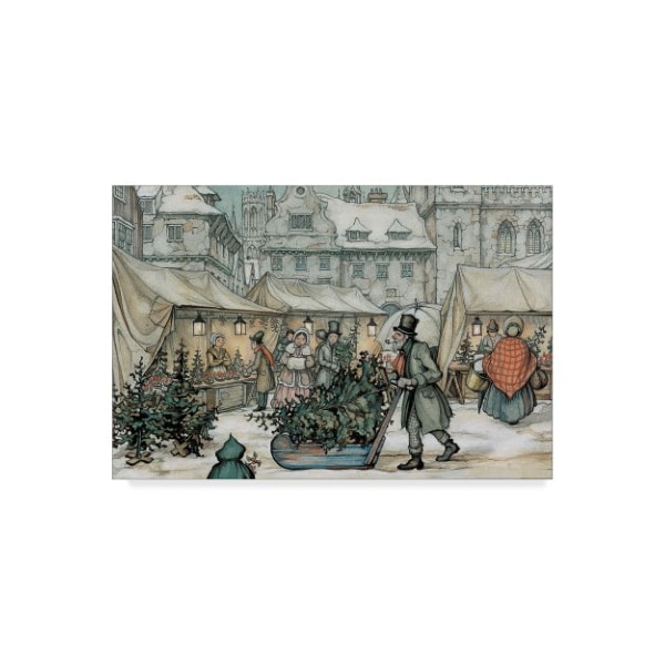 Trademark Fine Art Anton Pieck 'A Christmas Sled' Canvas Art, 22x32 - ALI38383-C2232GG
