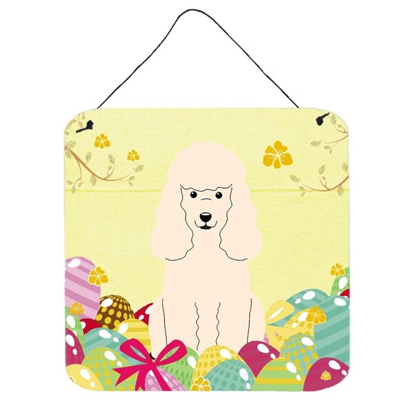 Carolines Treasures Easter Eggs Poodle White Wall or Door Hanging Prints - BB6070DS66