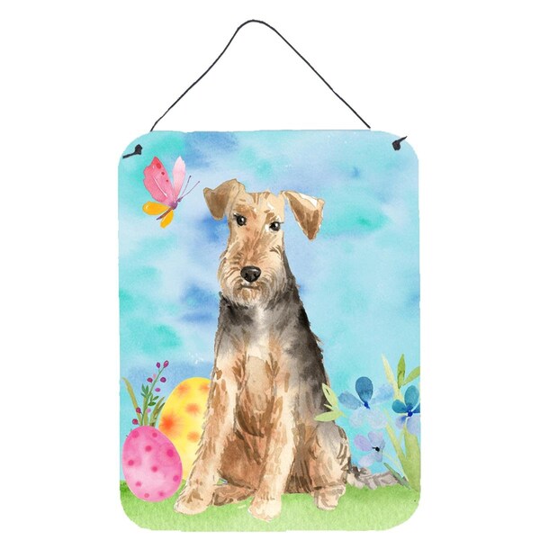 Carolines Treasures Easter Eggs Welsh Terrier Wall or Door Hanging Prints - CK1895DS1216