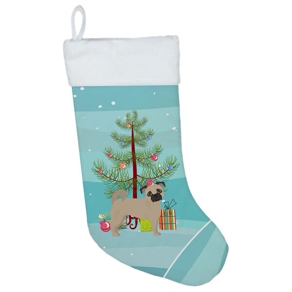 Carolines Treasures Carolines Treasures CK3821CS Fawn Chug Christmas Tree Christmas Stocking - CK3821CS