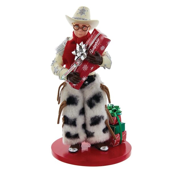 Ladron 7.5 in. Kurt Adler Fabric Mache Cowboy Ralphie Table Piece - LA3570096