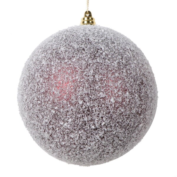 Vickerman 4.75 in. Matte Snow Ornament, Burgundy - 4 per bag - MT220365