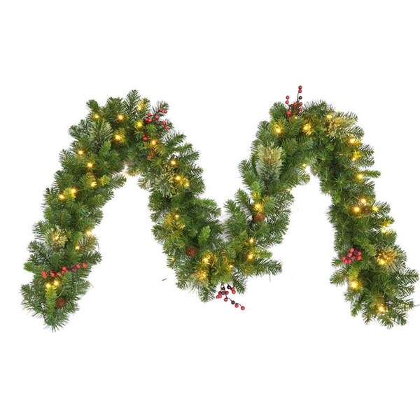 Celebrations 10 in. x 9 ft. Home LED Prelit Garland, Warm White, 4PK - 9080823