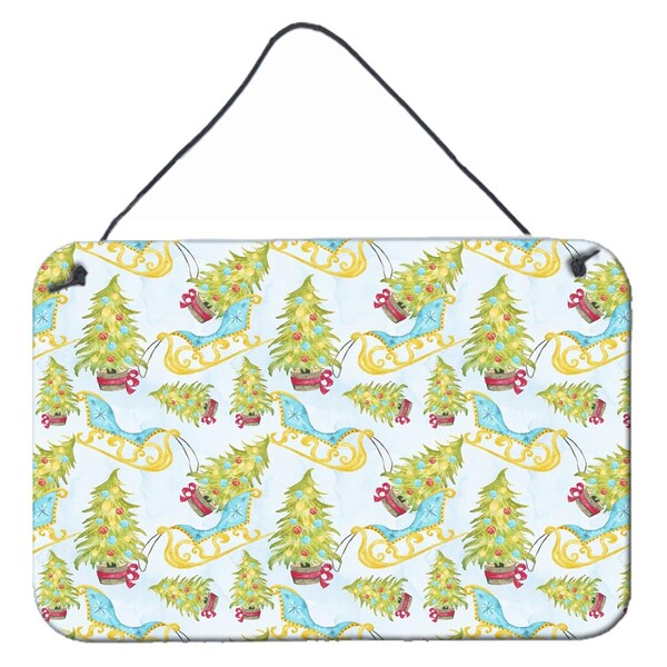 Carolines Treasures Christmas Tree and Sleigh Wall or Door Hanging Prints, 8 x 12 in. - BB7486DS812