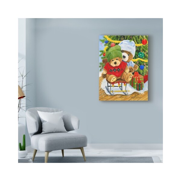 Trademark Fine Art Mary Irwin 'Teddy Bear Christmas' Canvas Art, 24x32 - ALI43219-C2432GG