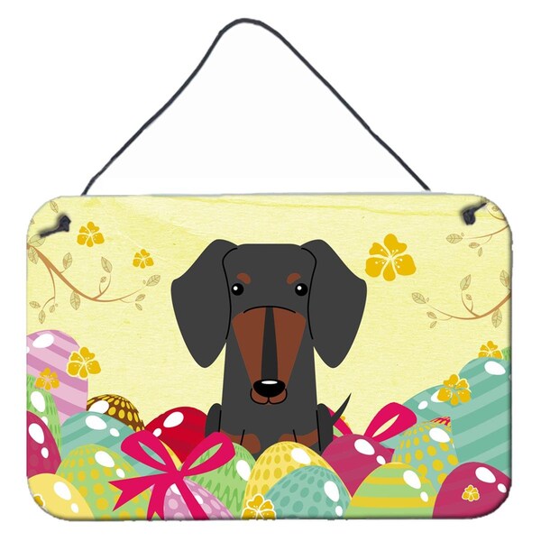 Carolines Treasures Easter Eggs Dachshund Black Tan Wall or Door Hanging Prints - BB6132DS812
