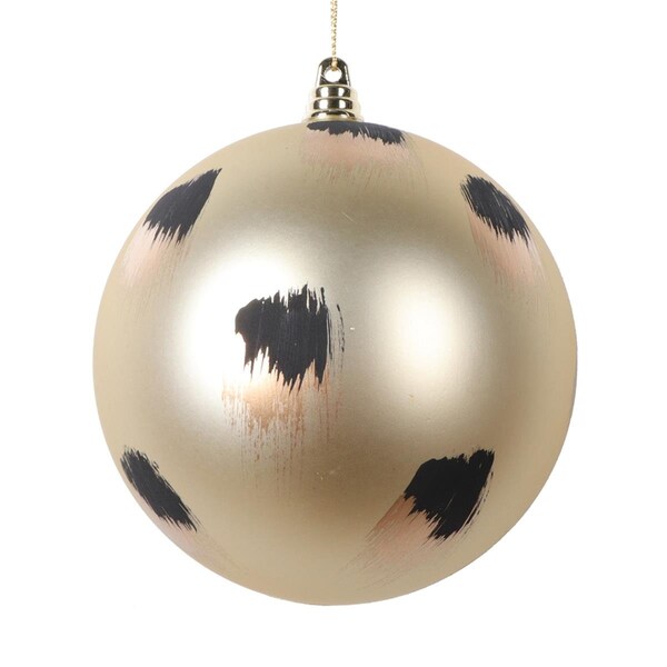 Vickerman 4.75 in. Brush Strokes Ball Ornament, Champagne - 4 per Bag - MT220938