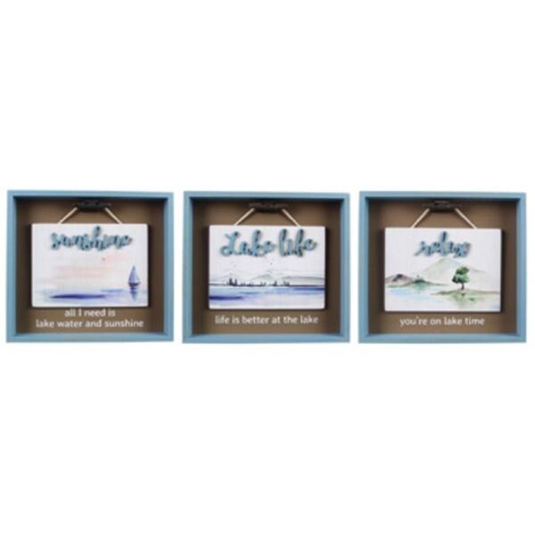 Youngs Wood Box with Boat Cleat Hanger Table Sign, Assorted Color - 3 Piece - 20600