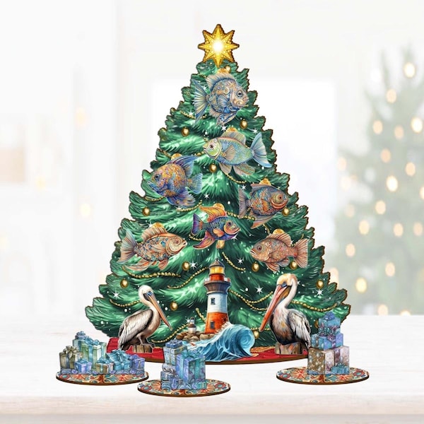 Instrumento 12.5 in. Coastal-Themed Collectible Tabletop Christmas Decor Set - IN3503276