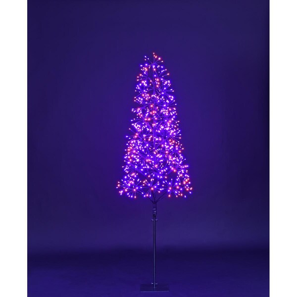 Queens Of Christmas 6 ft. LED Tree with Black Frame, Purple & Orange - LED-TR3D06-LPO