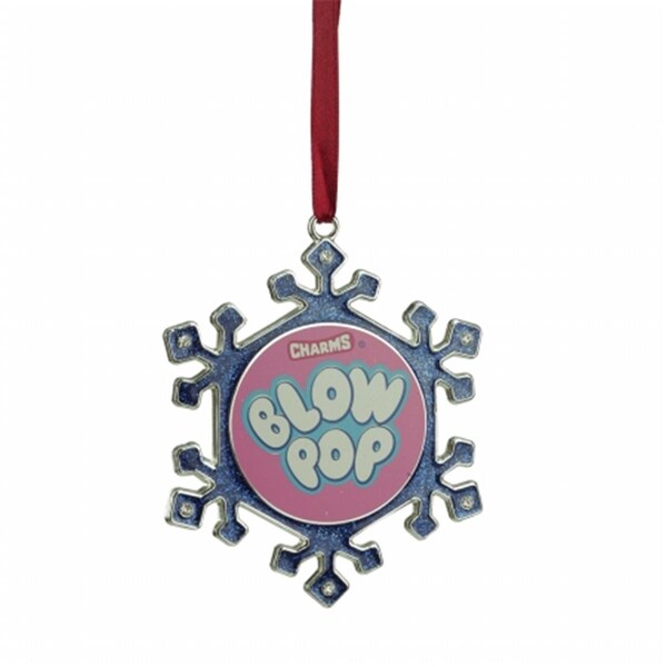 Northlight Seasonal Silver Plated Snowflake Blow Pop Candy Logo Christmas Ornament with European Crystals - 31740000