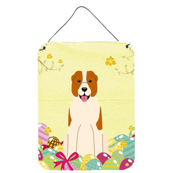 Carolines Treasures Easter Eggs Central Asian Shepherd Dog Wall or Door Hanging Prints - BB6049DS1216