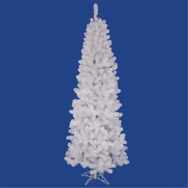 Vickerman 7.5 ft. x 36 in. Christmas Tree White Salem Pencil 275LED Mul - A103277LED