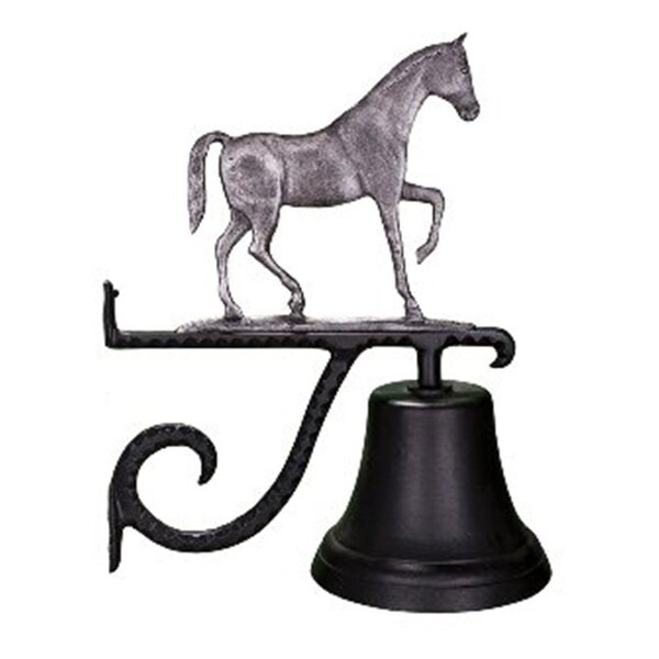 Swivel Cast Bell With Swedish Iron Gaited Horse Ornament - SW2618360