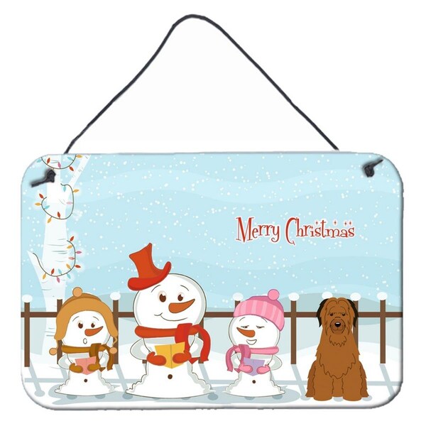 Carolines Treasures Merry Christmas Carolers Briard Brown Wall or Door Hanging Prints - BB2413DS812