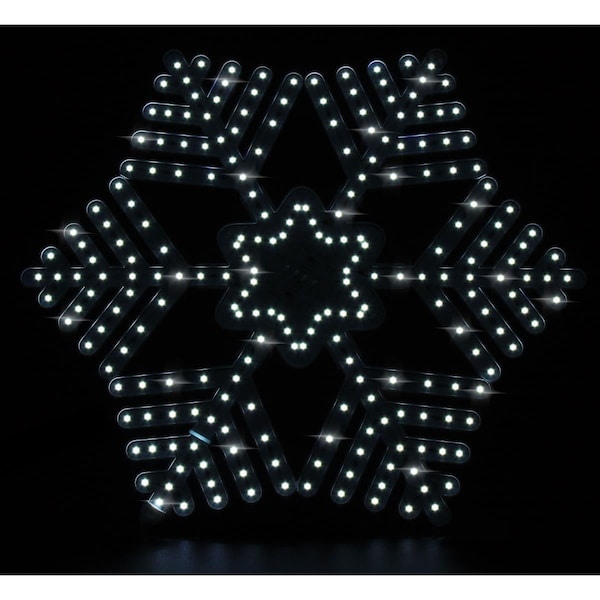 Queens Of Christmas 18 in. LED Snow Tree Snowflake, Pure White - LED-SFTR18-PW