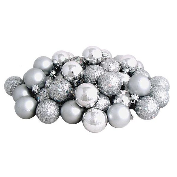 Northlight Seasonal Northlight Seasonal 31752973 Shatterproof Silver Splendor 4-Finish Christmas Ball Ornaments - 31752973