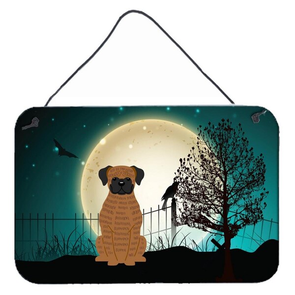 Carolines Treasures Halloween Scary Brindle Boxer Wall or Door Hanging Prints - BB2307DS812