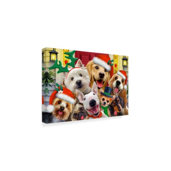 Trademark Fine Art Howard Robinson 'Christmas Dogs' Canvas Art, 16x24 - ALI24005-C1624GG