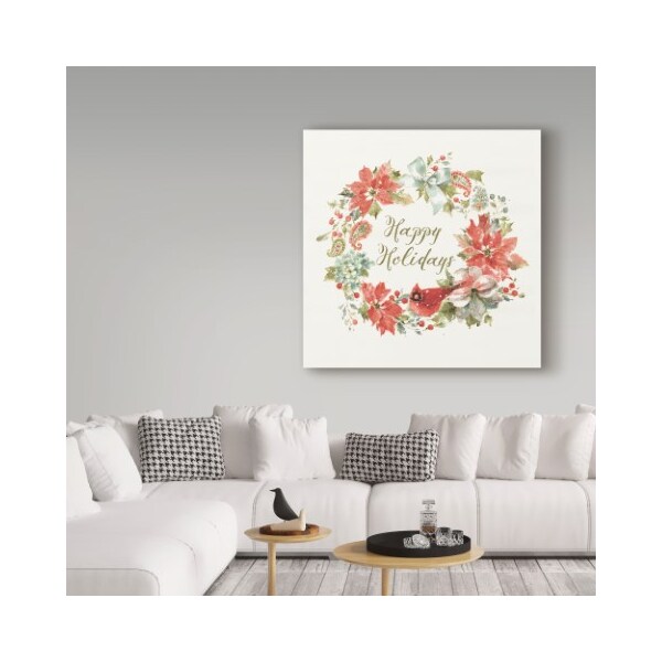 Trademark Fine Art Lisa Audit 'Home For The Holidays Happy' Canvas Art, 35x35 - WAP05043-C3535GG