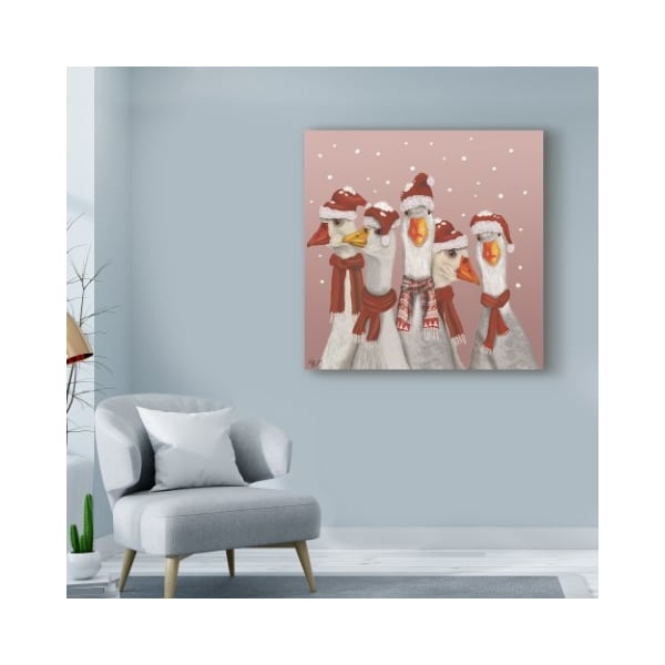 Trademark Fine Art Fab Funky 'Christmas Gaggle Of Geese' Canvas Art, 35x35 - WAG00424-C3535GG