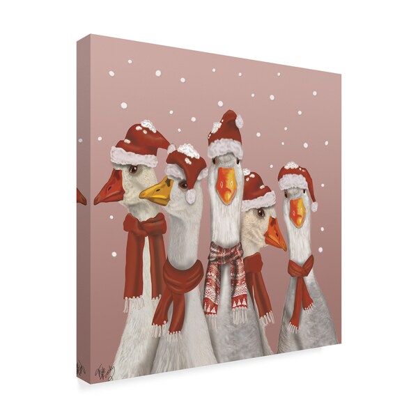 Trademark Fine Art Fab Funky 'Christmas Gaggle Of Geese' Canvas Art, 35x35 - WAG00424-C3535GG