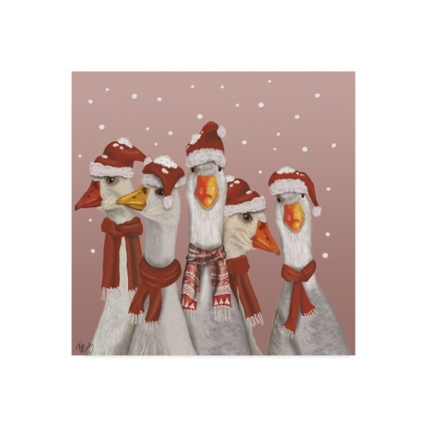 Trademark Fine Art Fab Funky 'Christmas Gaggle Of Geese' Canvas Art, 35x35 - WAG00424-C3535GG