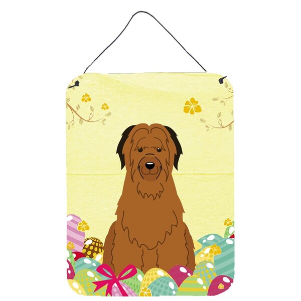 Carolines Treasures Easter Eggs Briard Brown Wall or Door Hanging Prints - BB6082DS1216