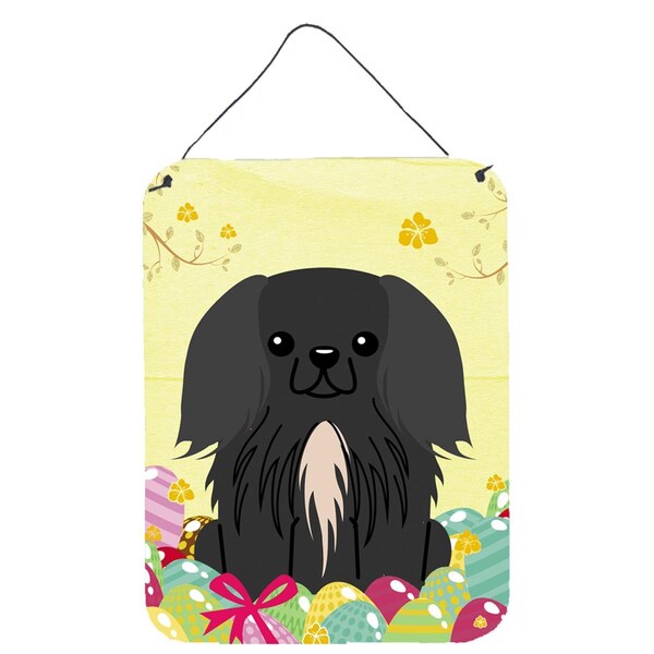 Carolines Treasures Easter Eggs Pekingnese Black Wall or Door Hanging Prints - BB6107DS1216