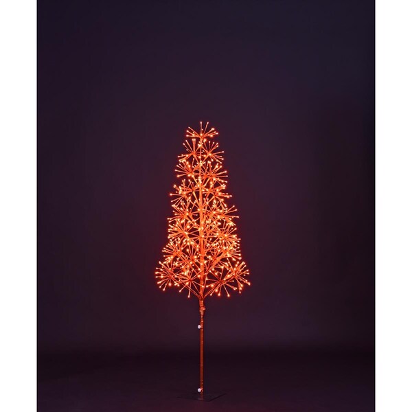 Queens Of Christmas 5 ft. Orange Starburst LED Tree - LED-TR3D05-LOR