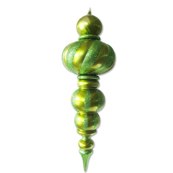 Queens Of Christmas 38.5 in. Oversized Shatterproof Finial Ornament, Lime Green - ORN-OVS-38.5-LG