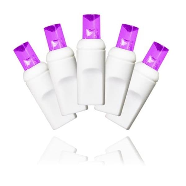 Queens Of Christmas 35 Count Purple Decorative LED Light Set on White Wire 4 in. Spacing - QU625736