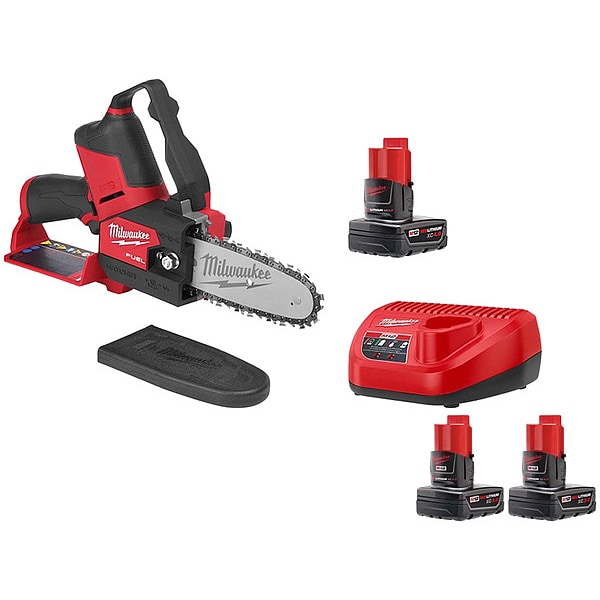 Milwaukee Tool M12 FUEL Hatchet Kit + XC3.0 Battery 2PK - 2527-21, 48-11-2412