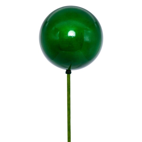 Vickerman 4 x 18 in. Pearl Ball Stick Ornament, Green - 6 per Bag - N223104PV
