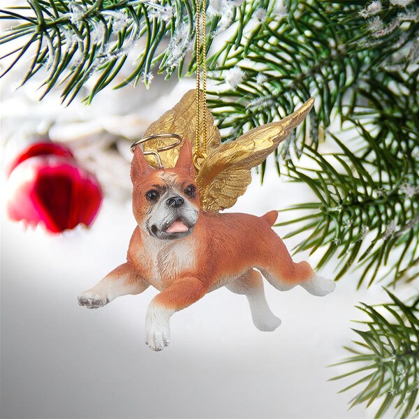 Design Toscano Honor the Pooch: Boxer Holiday Dog Angel Ornament - JH170732