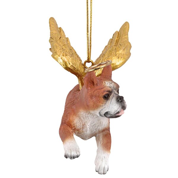 Design Toscano Honor the Pooch: Boxer Holiday Dog Angel Ornament - JH170732