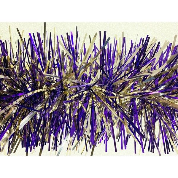 Queens Of Christmas 6 in. Section Garland, Metallic Gold & Purple - 20 ft. - HP-GAR-GOPU-06