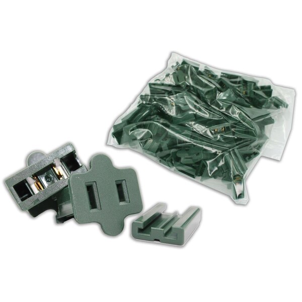 Queens Of Christmas Female Slide-On SPT-2 Plug, Green, 50PK - PL-FPG-2-50PK