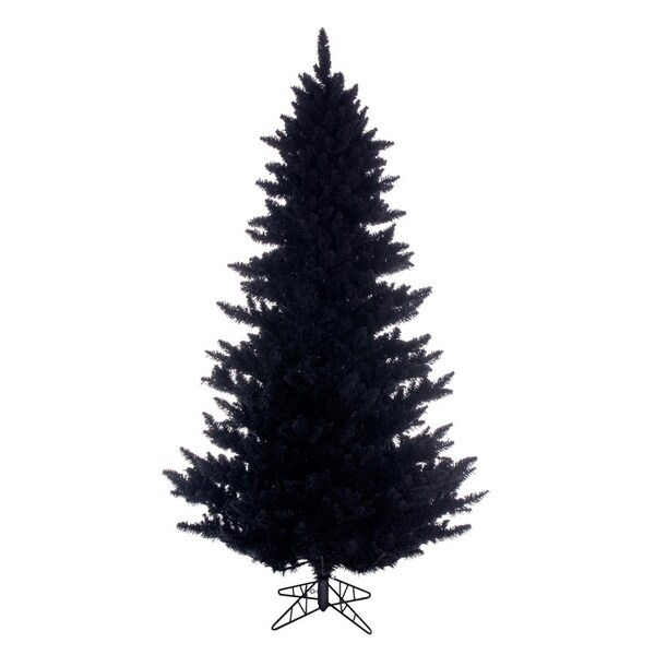 Vickerman 3 ft. x 25 in. Flocked Fir 234 Tips Artificial Christmas Tree, Black - K221630